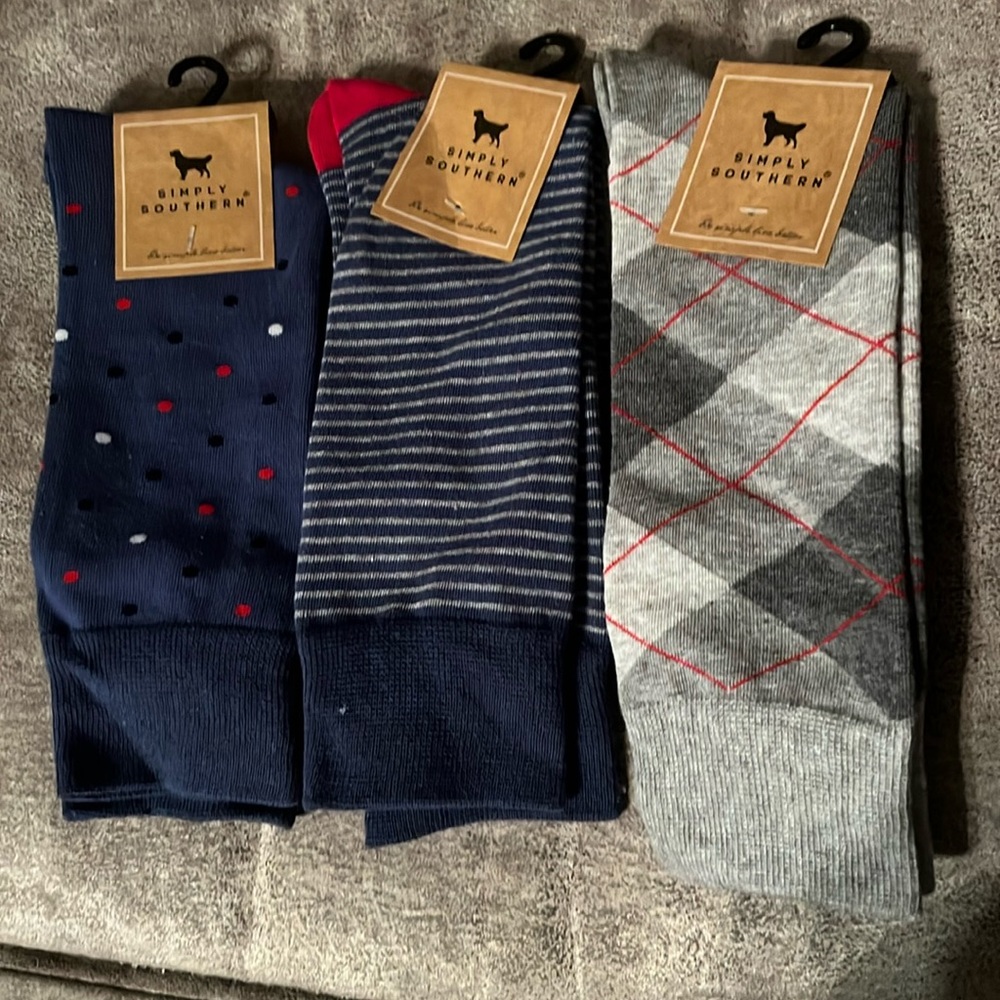 3 Pair of Simple Southern Men’s Socks New With Tags